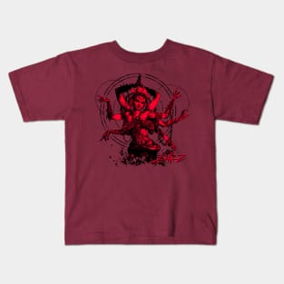 Kali Goddess Red Kids T-Shirt